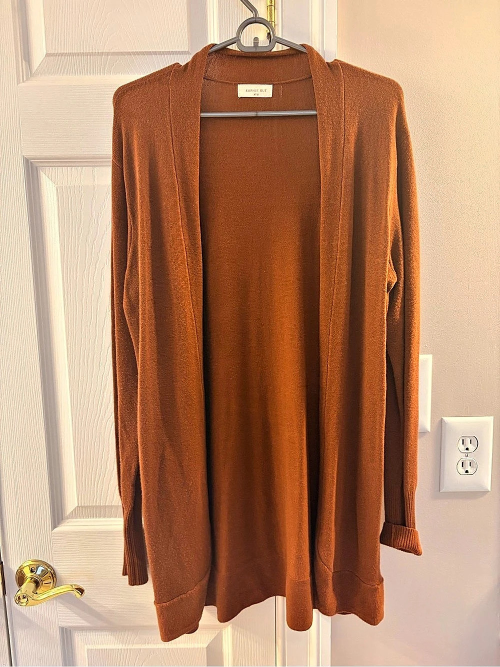 Sophie Rue Open Front Cardigan in burnt orange Like New